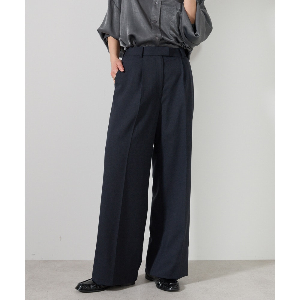 センタープレスウールブレンドワイドパンツ　※セットアップ可