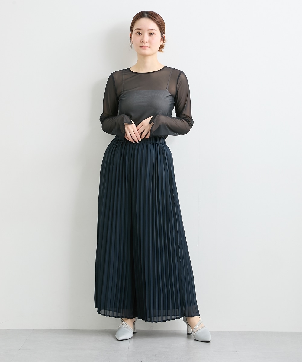【結婚式・パーティードレス】前開きフィッシュテールワンピース+プリーツパンツセット 大きいサイズ16