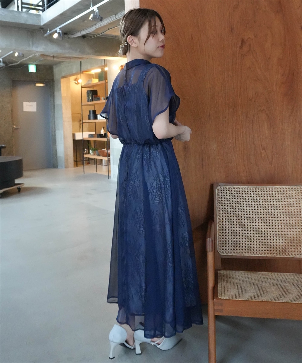 【結婚式・パーティードレス】シフォンオーガンジーレイヤードワンピースドレス 大きいサイズ15