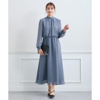 【結婚式・パーティードレス】後ろリボンデザインロングワンピースドレス 大きいサイズ