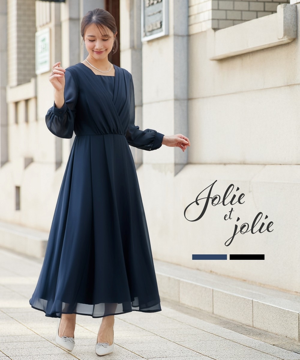 【結婚式・パーティードレス】カシュクールデザインシフォンワンピースドレス 大きいサイズ