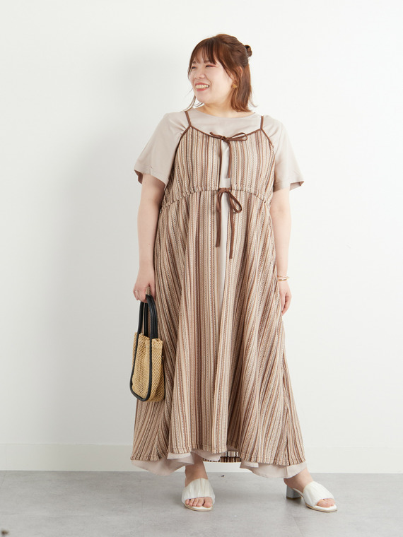 エスニック リボン シアー ジレ