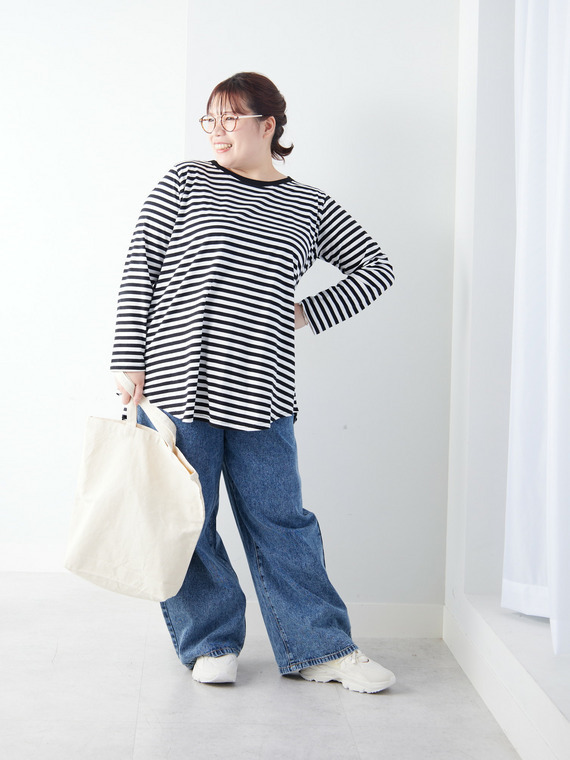 裾フレア 綿100% 万能 ロング Tシャツコーデ