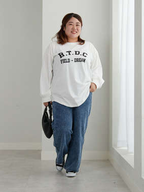綿１００％満点ロングＴシャツコーデ