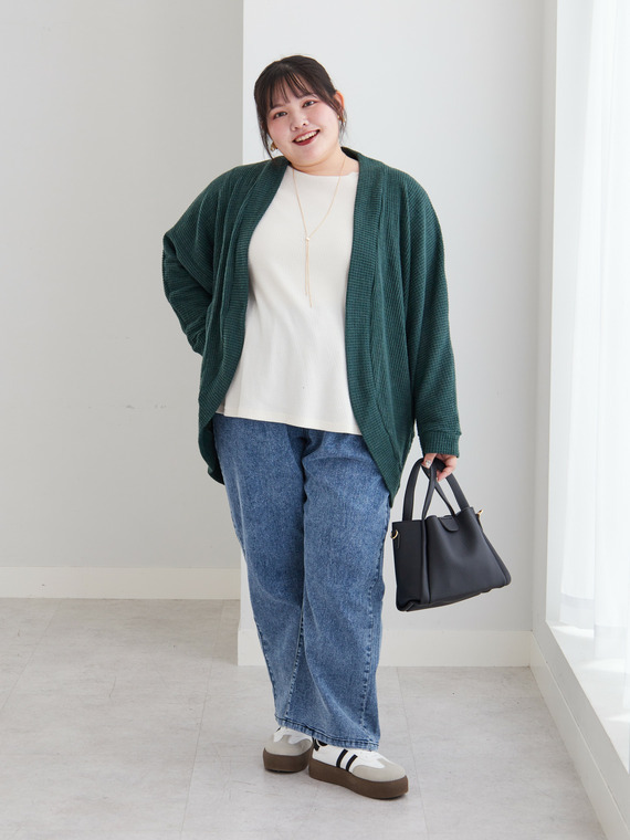 ワッフル起毛ドルマンコーデ