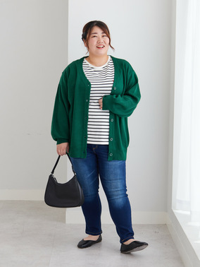 スッキリ叶うミラノリブカーディガンコーデ