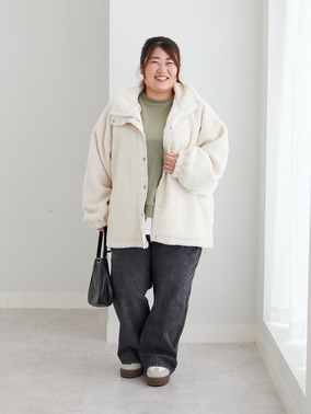 軽くてあったか!ボアブルゾンコーデ