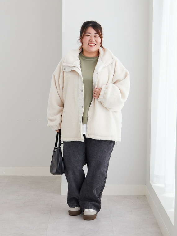 軽くてあったか!ボアブルゾンコーデ