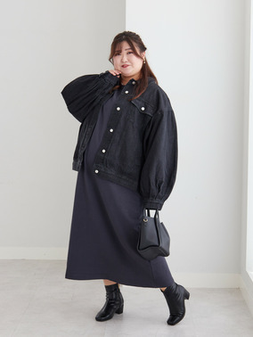 ビッグシルエットデニムジャケットコーデ