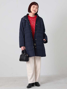 美シルエット　ダウンコートコーデ　ミントブリーズ