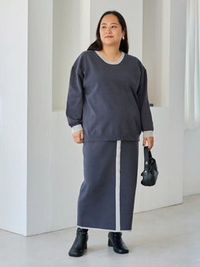 ニットセットアップ　バイカラー　ラビアンジェ