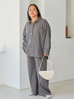 起毛カットソーセットアップコーデ　ラビアンジェ