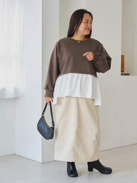 冬コーデ　コーデュロイ　配色　ラビアンジェ