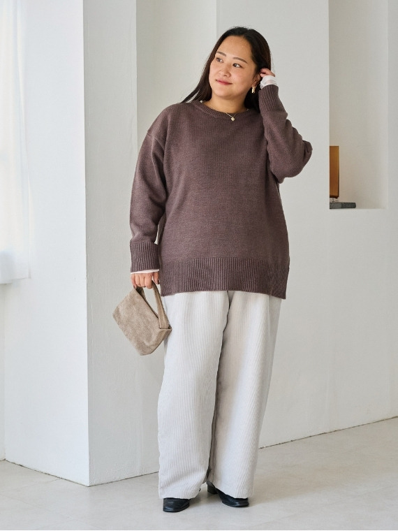 冬コーデ　ニット　ラビアンジェ