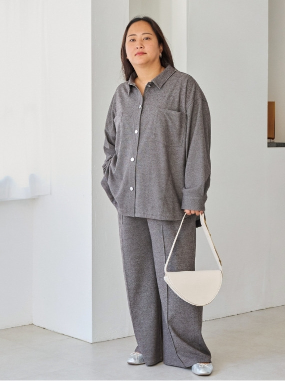 セットアップコーデ　起毛カットソー　ラビアンジェ