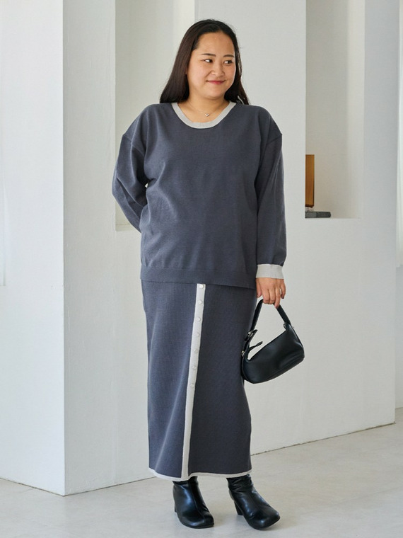 ニットセットアップコーデ　ラビアンジェ