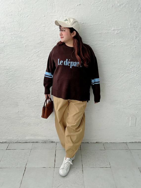 ジャガードニットコーデ