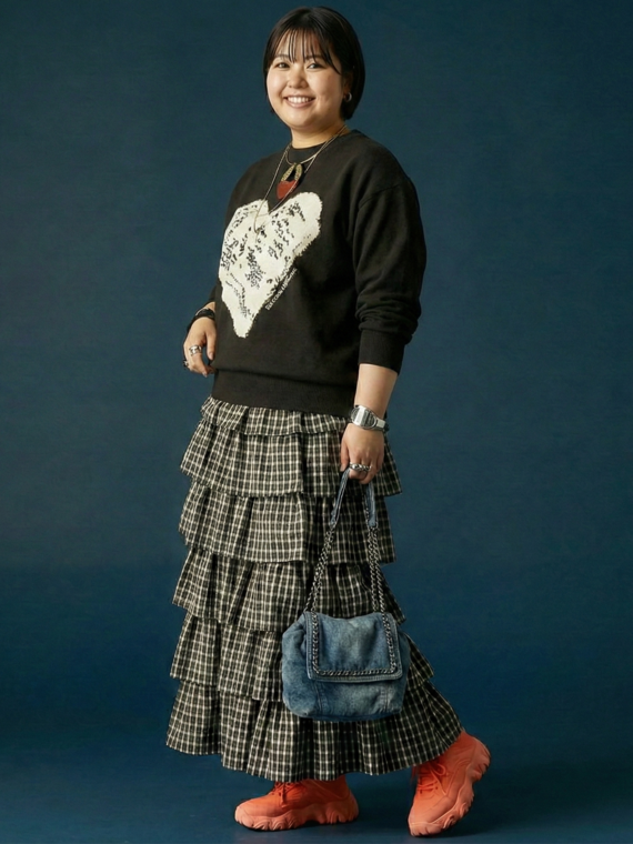 ティアードスカートコーデ