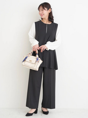 ぽっちゃりママの華奢見えセレモニーコーデ