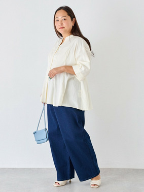 ワイドストレートデニムコーデ