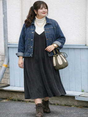 デニムジャケットコーデ