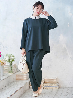 ぽっちゃりママの上品お洒落なセレモニーコーデ