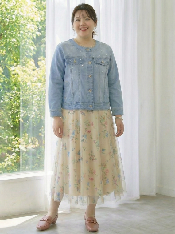 Gジャン&times;フレアスカートの甘辛MIXコーデ