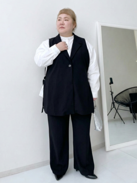 ジレセットアップコーデ