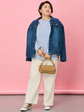 ボーダーカットソーコーデ