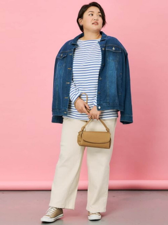 ボーダーカットソーコーデ