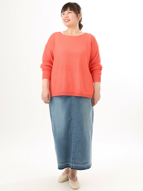 春カラーニットコーデ