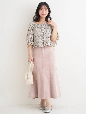 ぽっちゃりさん向け大人フェミニンな休日ショッピングコーデ