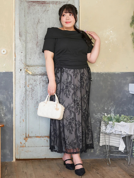 【Kannaコラボ】ぽっちゃりさん向け気分の上がるフェミニンスカートコーデ②