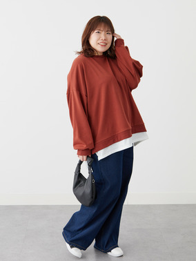 スウェットチュニックコーデ