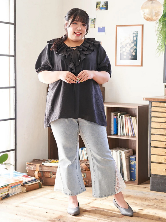 ぽっちゃりさん向け気分の上がるフェミカジコーデ