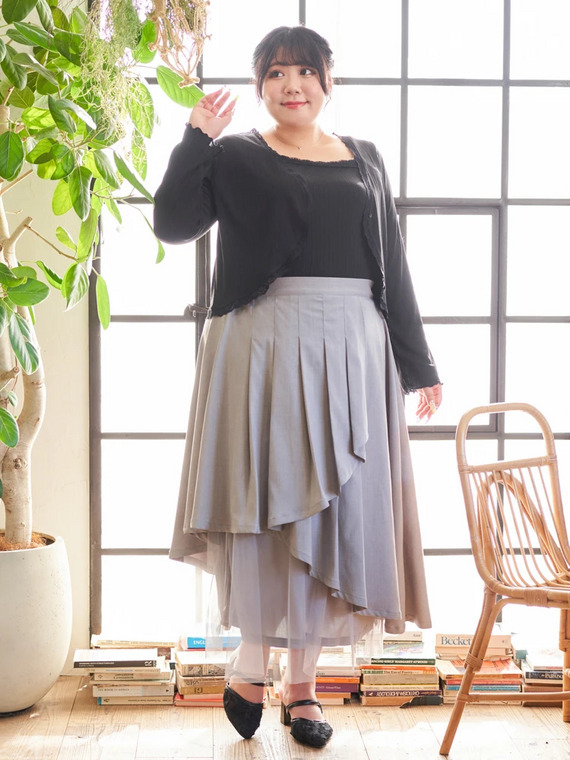 ぽっちゃりさん向け気分の上がるフェミニンコーデ