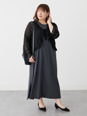 リブワンピースコーデ