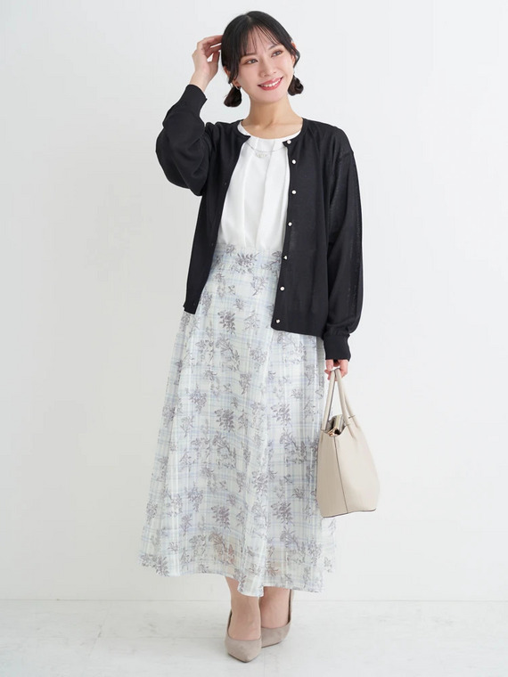 ぽっちゃりさん向け春のきれいめ通勤コーデ