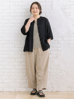 レースシャツコーデ