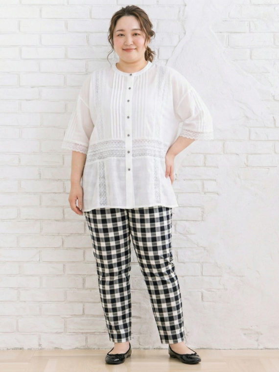 レースシャツコーデ