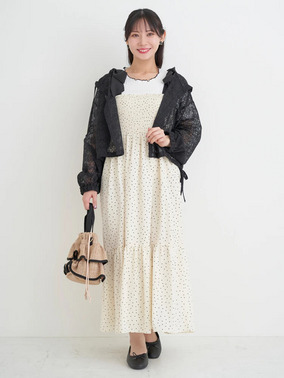 ぽっちゃりさん向け春のガーリーワンピースデートコーデ