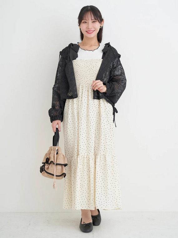 ぽっちゃりさん向け春のガーリーワンピースデートコーデ