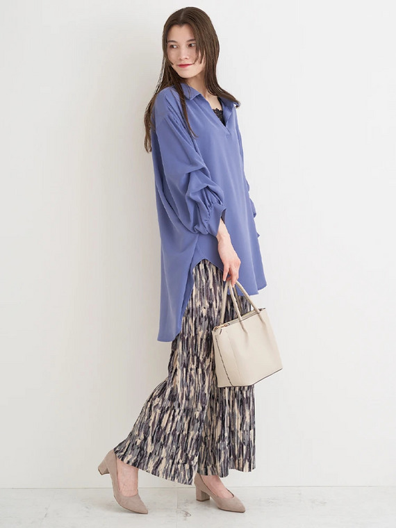 ぽっちゃりさん向けこなれ感抜群！大人の楽ちん柄パンツコーデ