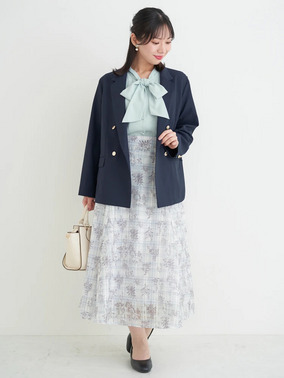 ぽっちゃりさん向け春のきちんと通勤コーデ