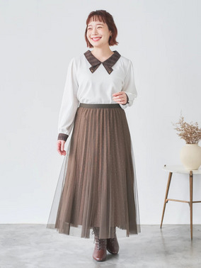 ぽっちゃりさん向け大人可愛い秋感ブラウンコーデ