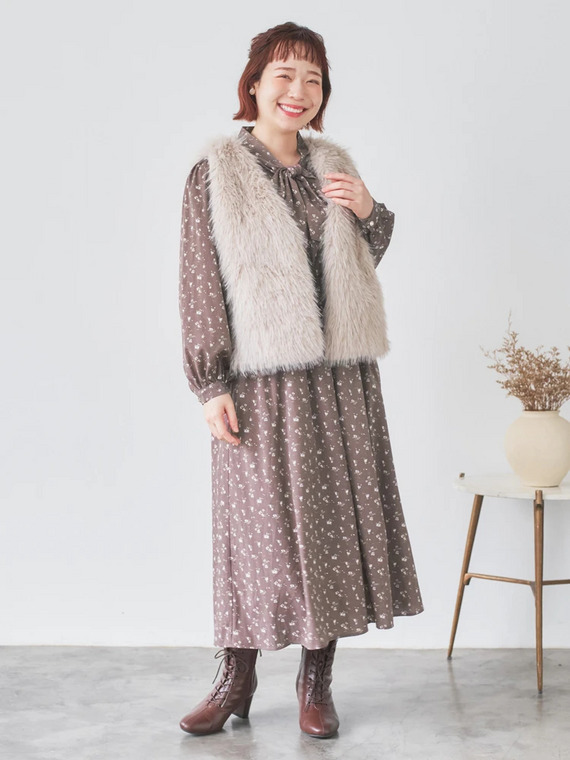 ぽっちゃりさん向けほっこりかわいいファーベストの休日コーデ 