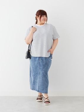 【ハッピーさらりん】 裾ラウンド 五分袖 Tシャツ