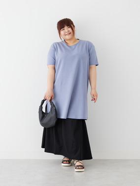 【ハッピーさらりん】五分袖 体型カバー チュニック