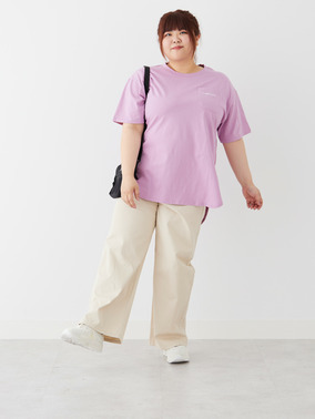 もっと楽ちん! さらっと涼やか 裾ラウンド チュニック丈 Tシャツ