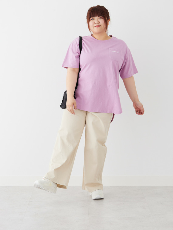 もっと楽ちん! さらっと涼やか 裾ラウンド チュニック丈 Tシャツ